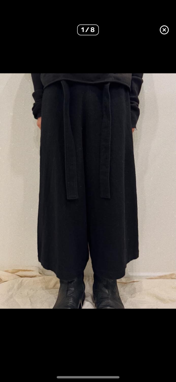 요지 야마모토 와이드 울 레이어드 벨트 히카마 팬츠 상품이미지1