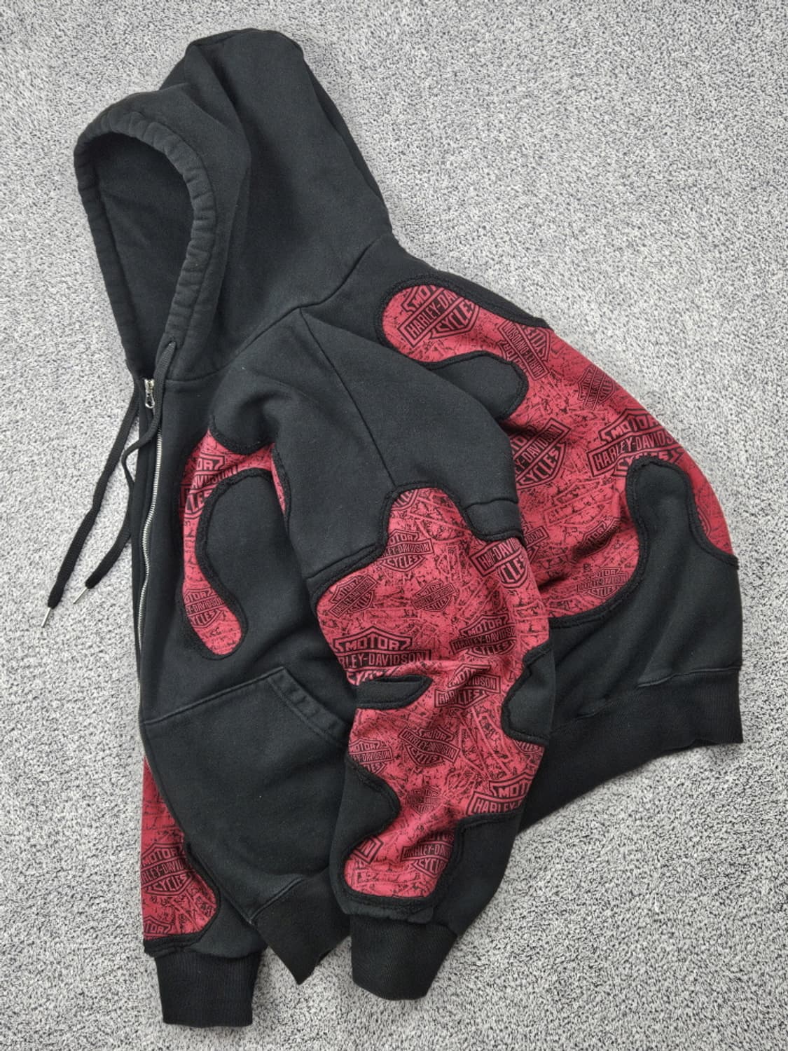 할리 데이비슨 아플리케 커스텀 스웻 후드집업 (상세설명참조)/ 10284 상품이미지3