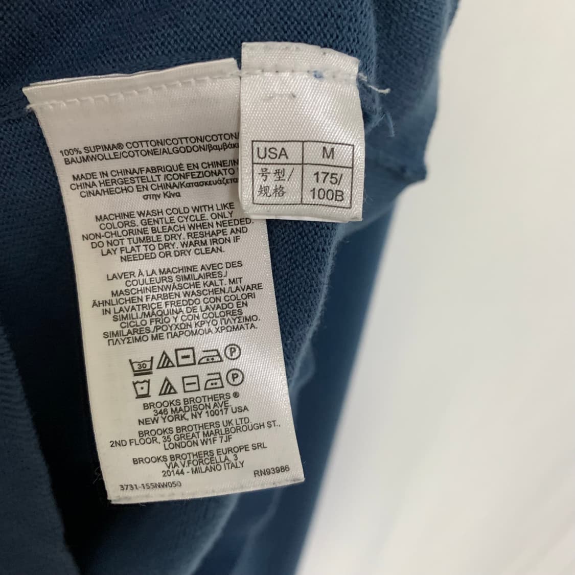 브룩스브라더스 브이넥 니트 빈티지 블루 M 상품이미지5