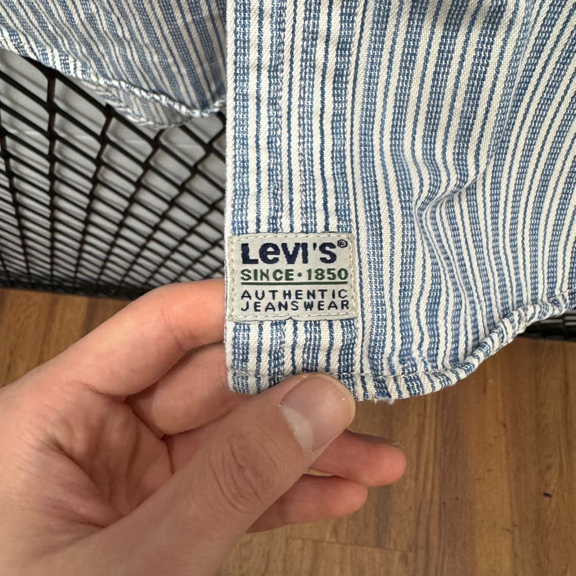 리바이스 워크 셔츠 스트라이프 패턴 어센틱 진 스퀘어 스카이블루 상품이미지5