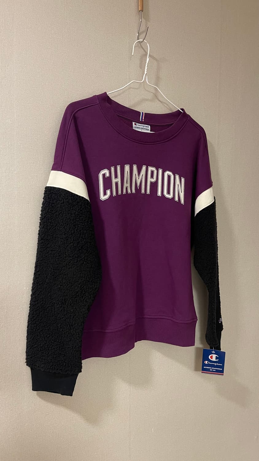 택달린 새상품) 챔피온 해리티지 셰르파 크루 블록 로고 뽀글이 맨투맨 S 상품이미지2