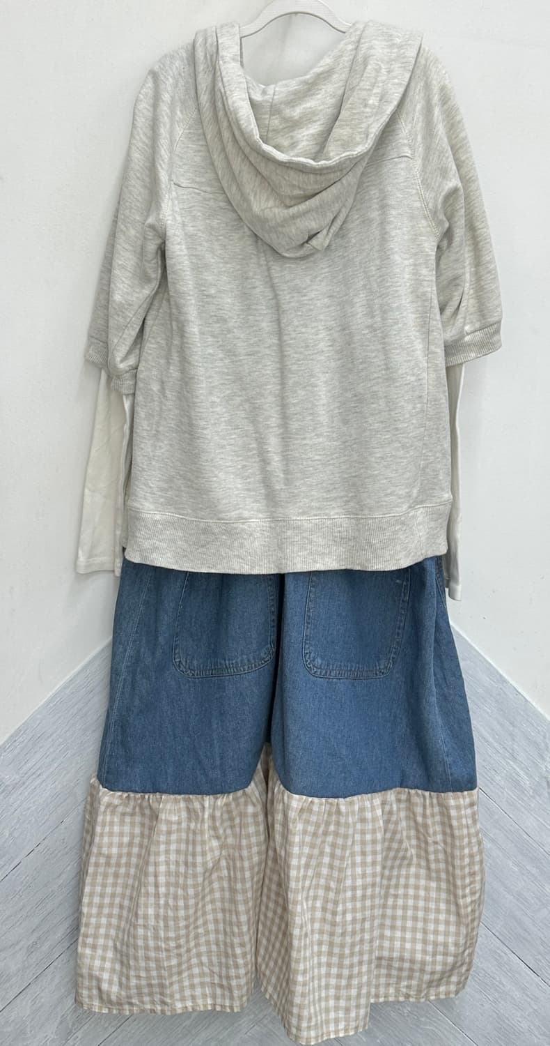 🍀하구미의 모리걸 코디세트🍀 멜빵 후드집업 티셔츠 원피스 그런지 상품이미지3