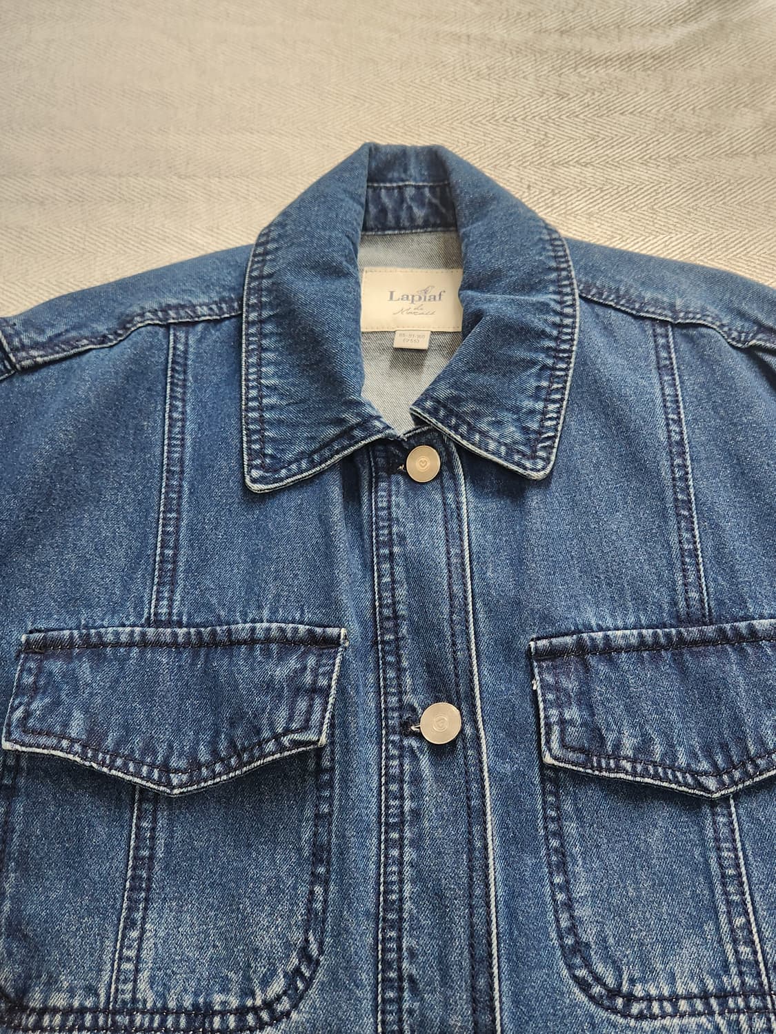 [55] 라삐아프 반팔 데님 자켓 루즈핏 청자켓 Lapiaf 상품이미지4