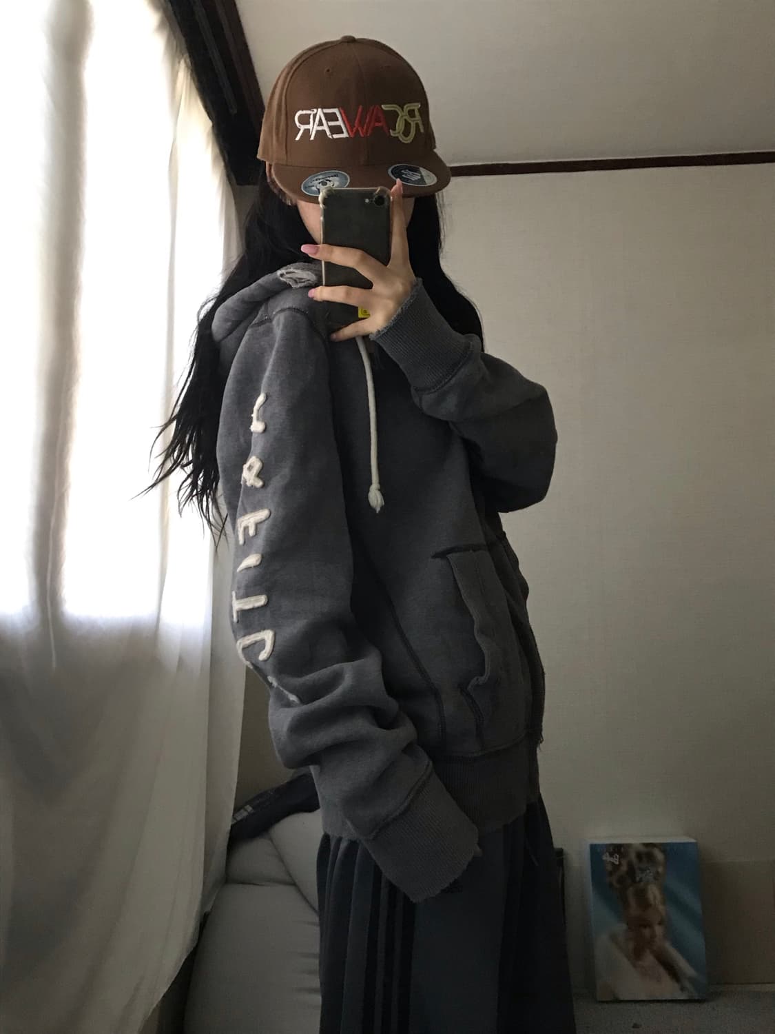 아베크롬비 그레이 사이드로고 후드집업 상품이미지4