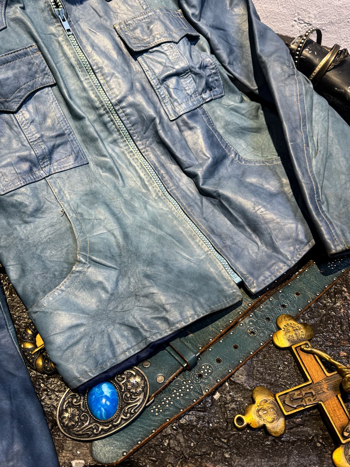 Victoria Leather – 70’s~80’s Blue Leathe 상품이미지9