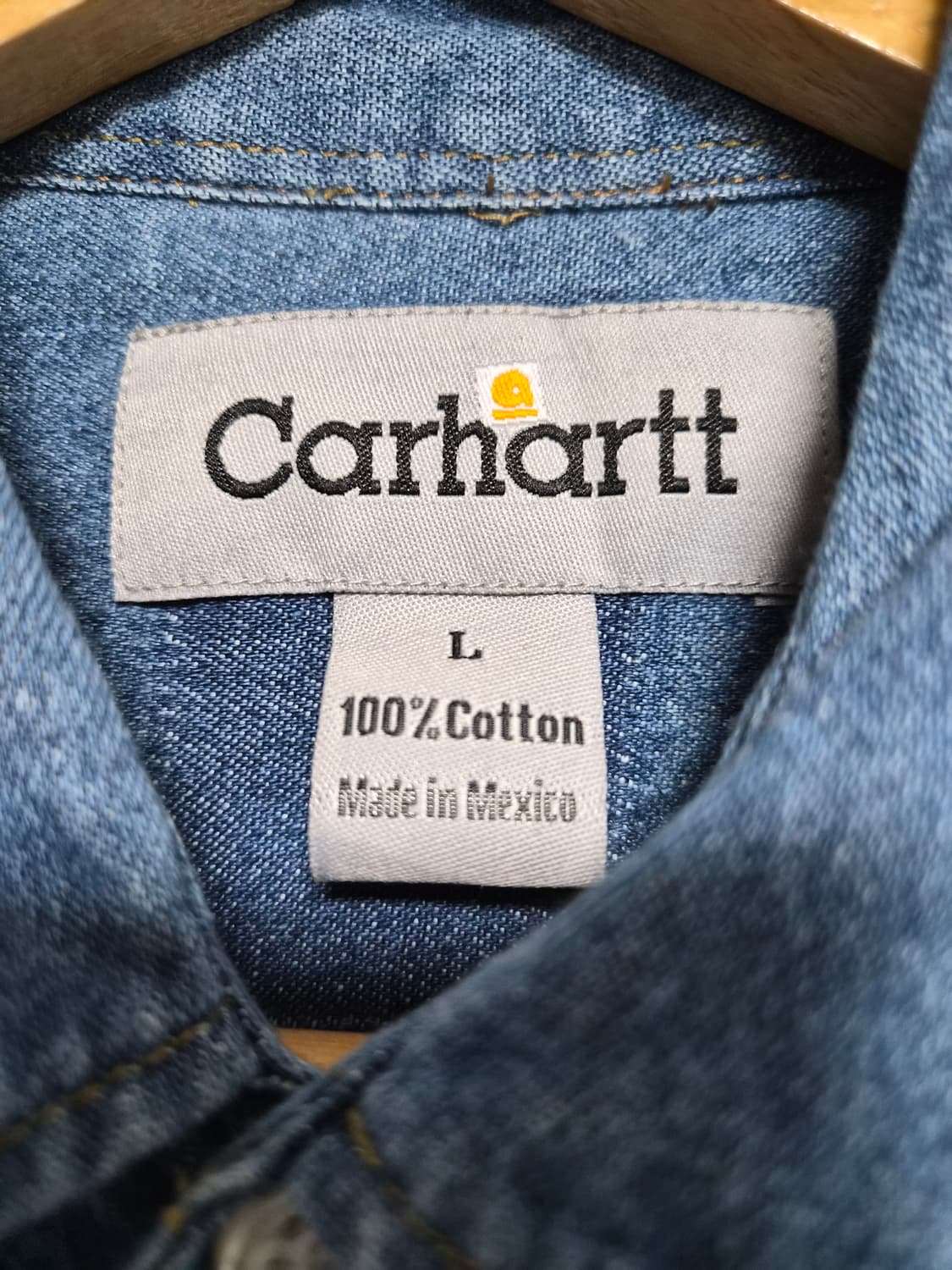 칼하트Carhartt 와이드 포켓 데님 셔츠 L - S259 상품이미지4