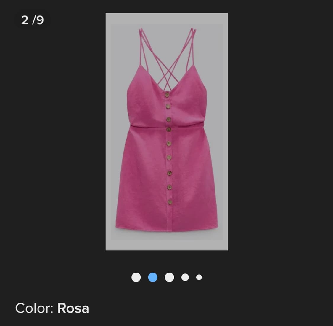 [ZARA] 자라 린넨 블렌드 백 크로스 미니 원피스 (Rosa) 상품이미지4