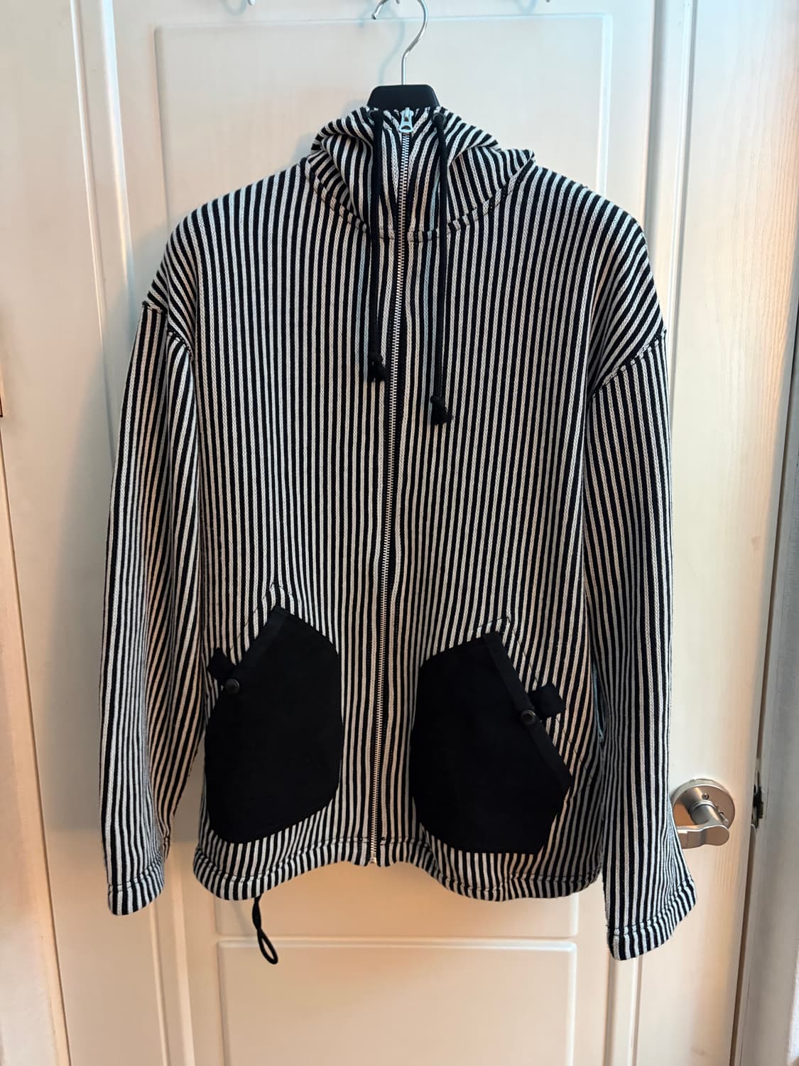 준야와타나베 24aw 천축 스트라이프 우레탄 스웨이드 집업후디 상품이미지5