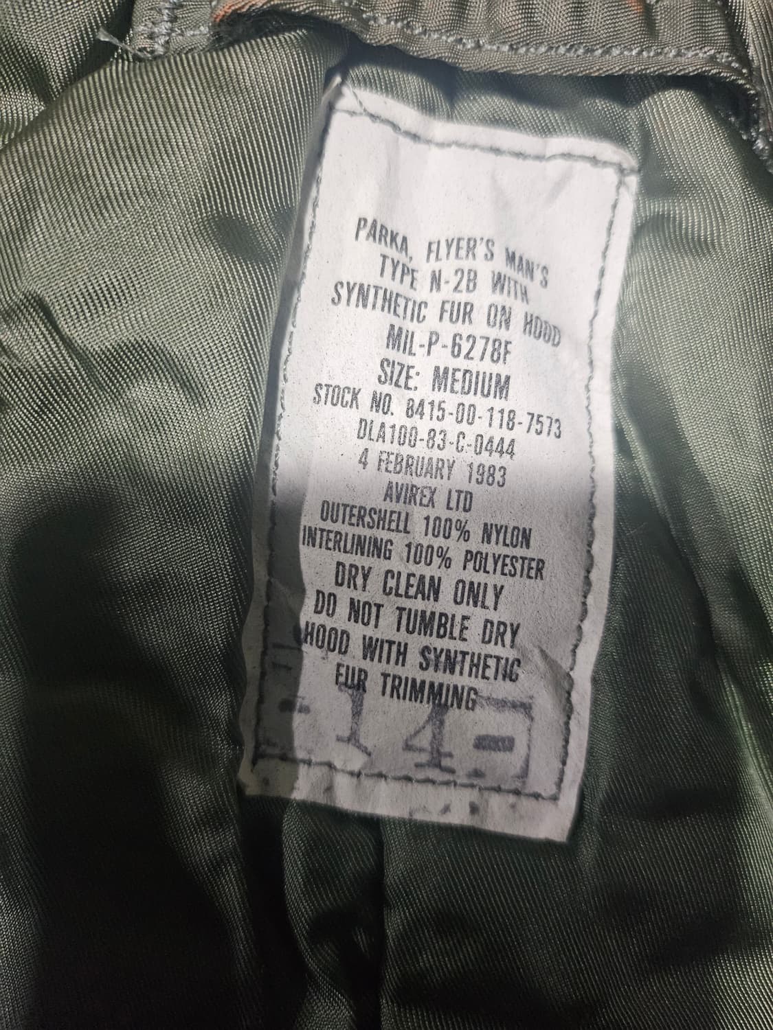 80s 미군오리지날 n2b(보관상하자제품)미듐 상품이미지3