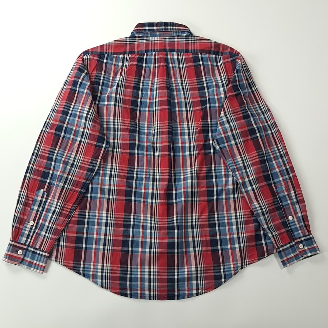 CK603 XL 폴로 버건디네이비 클래식 타탄체크 셔츠 남방 상품이미지6