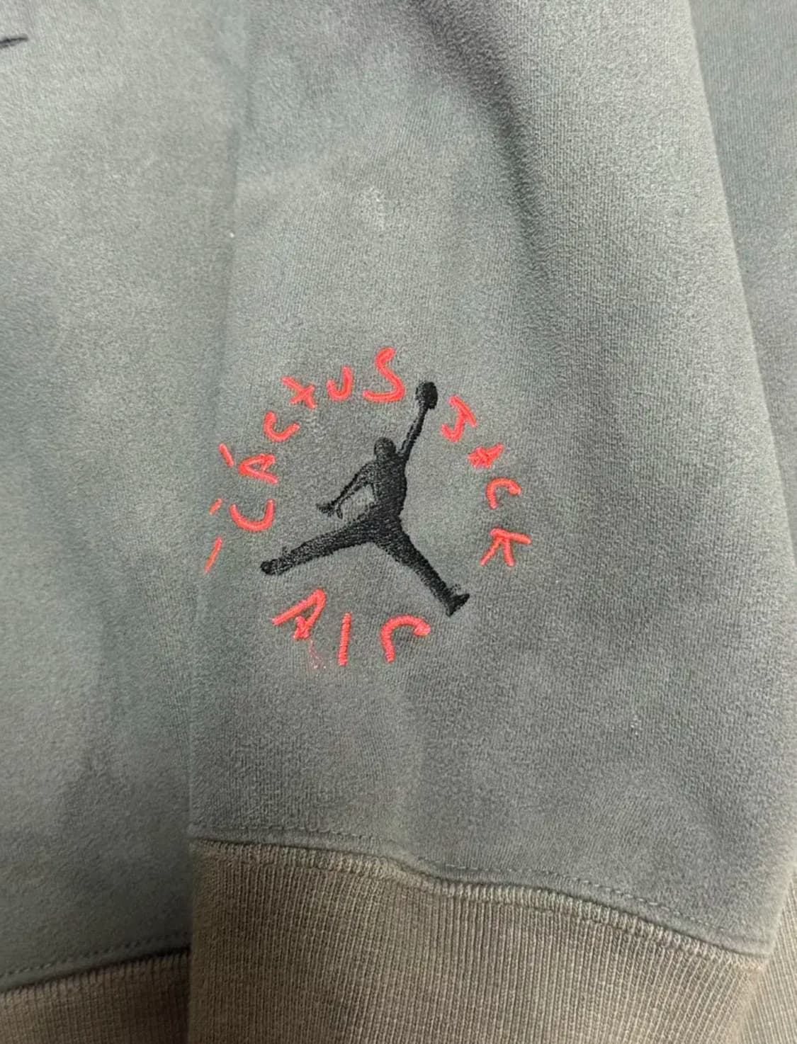 조던 나이키 트레비스 스캇 워시드 스웨이드 후드 그레이 M 상품이미지3