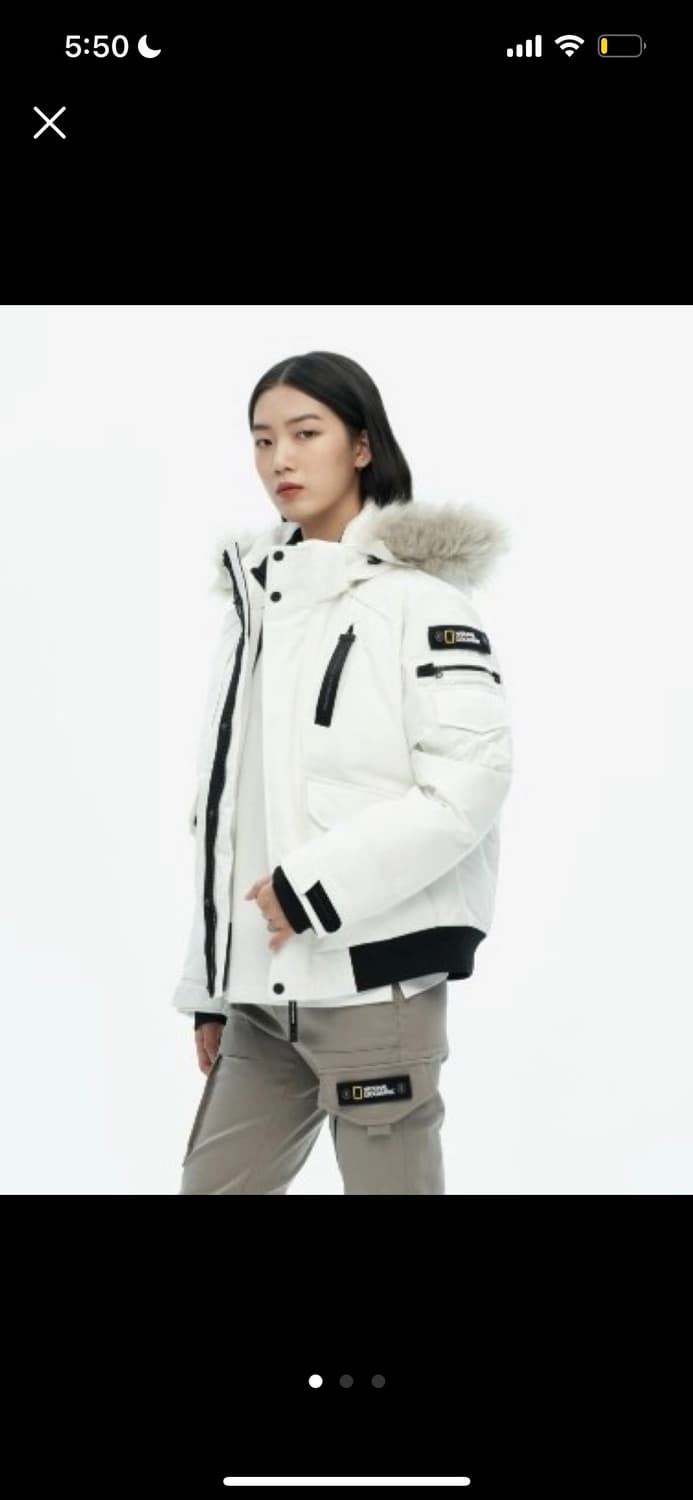 네셔널지오그래픽 여성 타루가 RDS 덕 다운 숏패딩 점퍼 white 상품이미지1