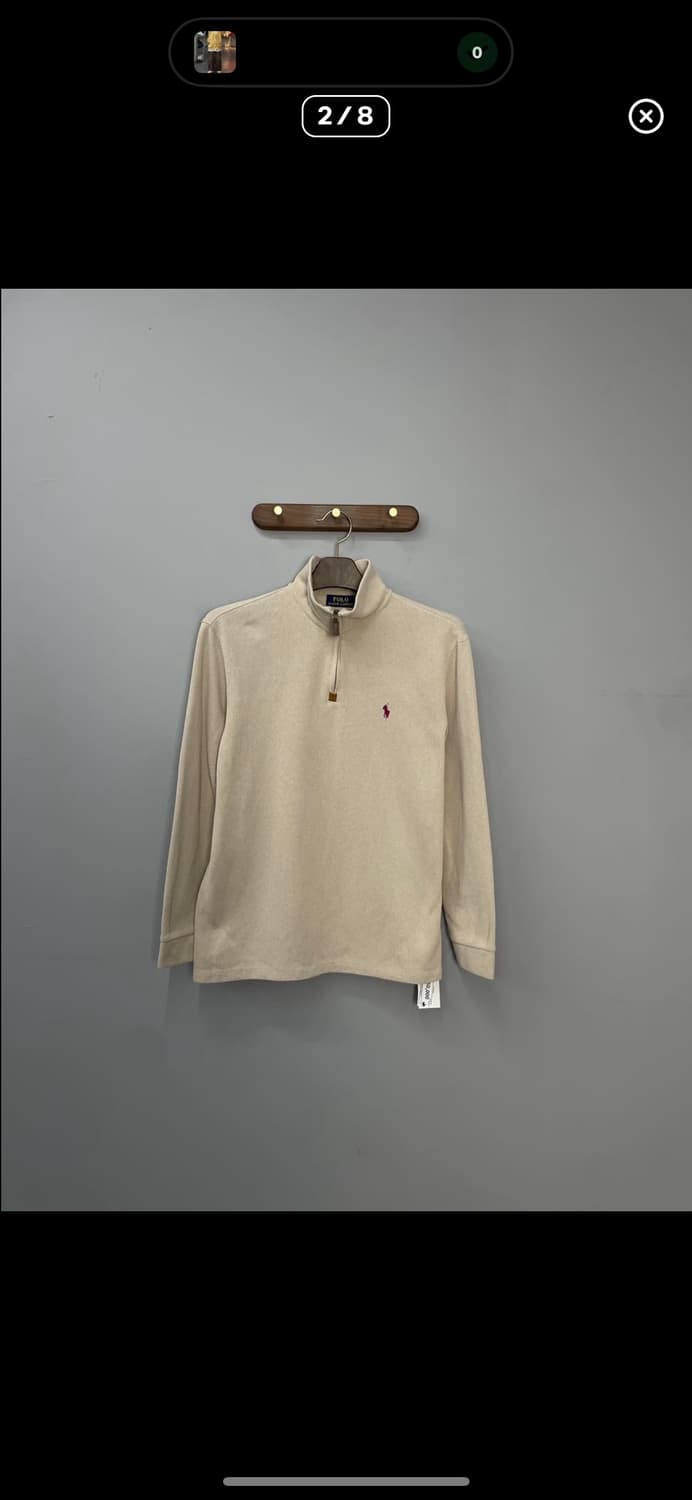 폴로랄프로렌 베이지 코튼 하프 집업 스웨터 A3055 상품이미지2