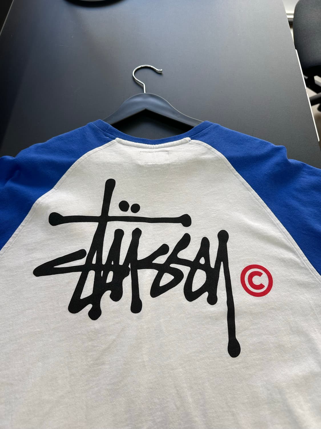 스투시 빅로고 레글런 티셔츠 블루 상품이미지4