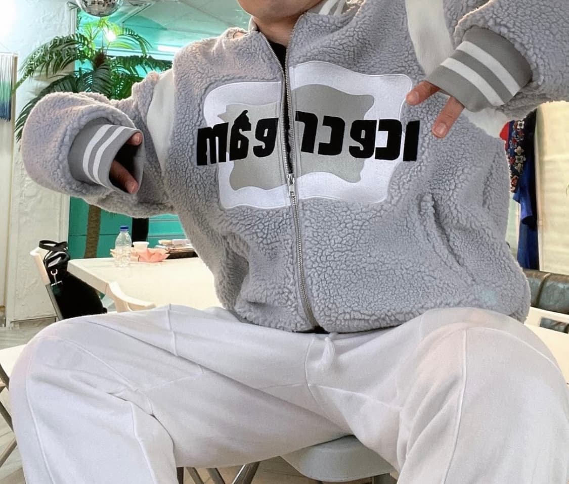 Bbc 아이스크림 플리스 바시티 자켓 그레이(m) 상품이미지4