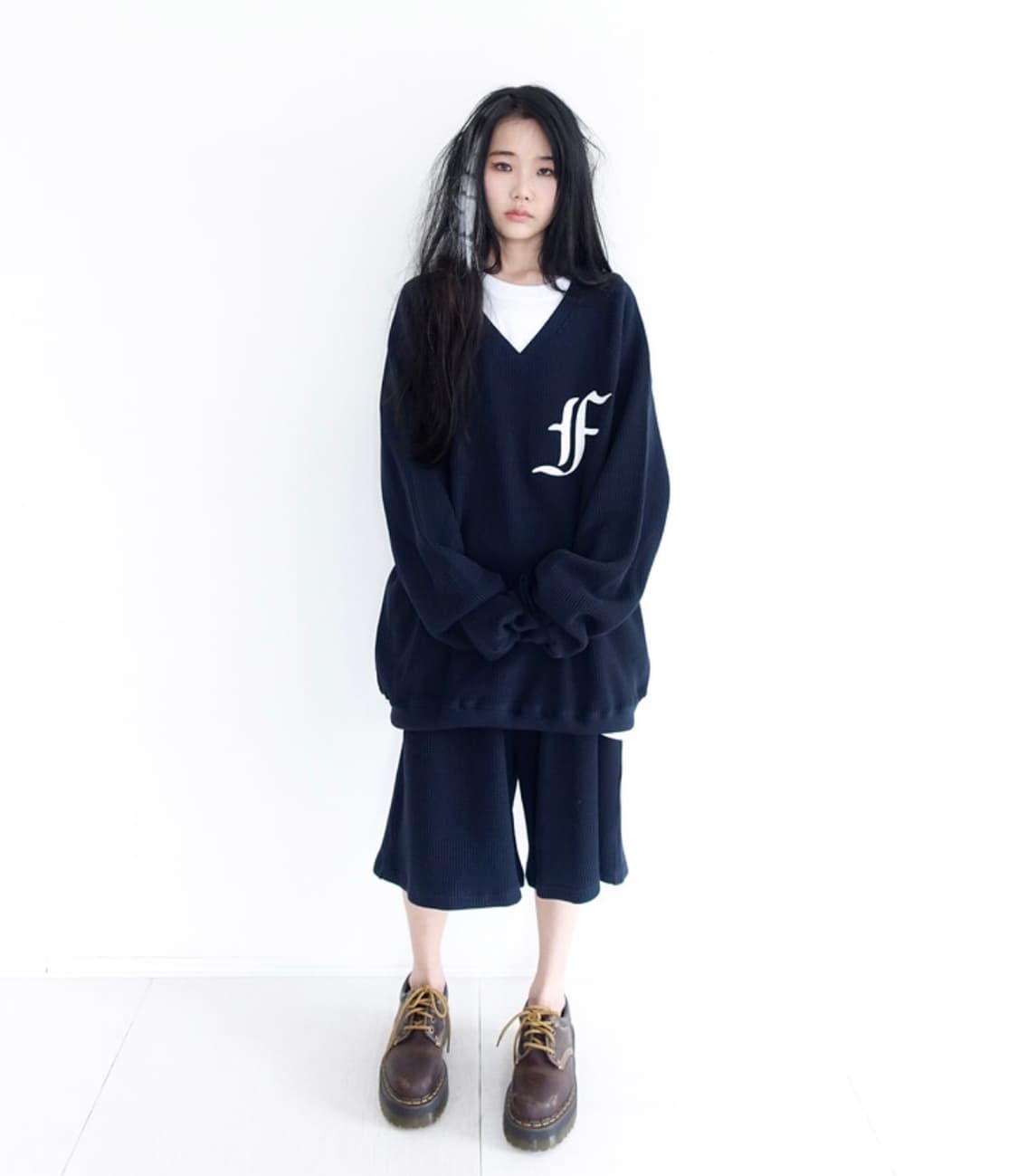 [F.E.E.S] waffle boxy MTM (navy) 상품이미지3