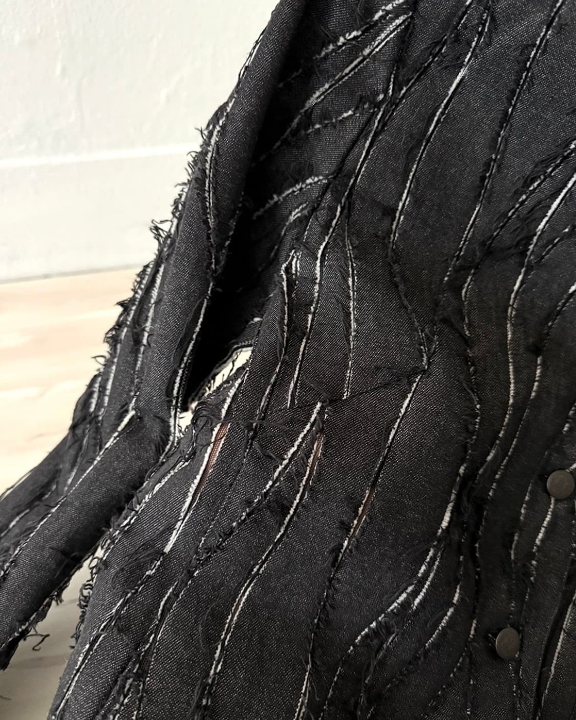 Black denim Fringe Feminine Jacket 상품이미지10