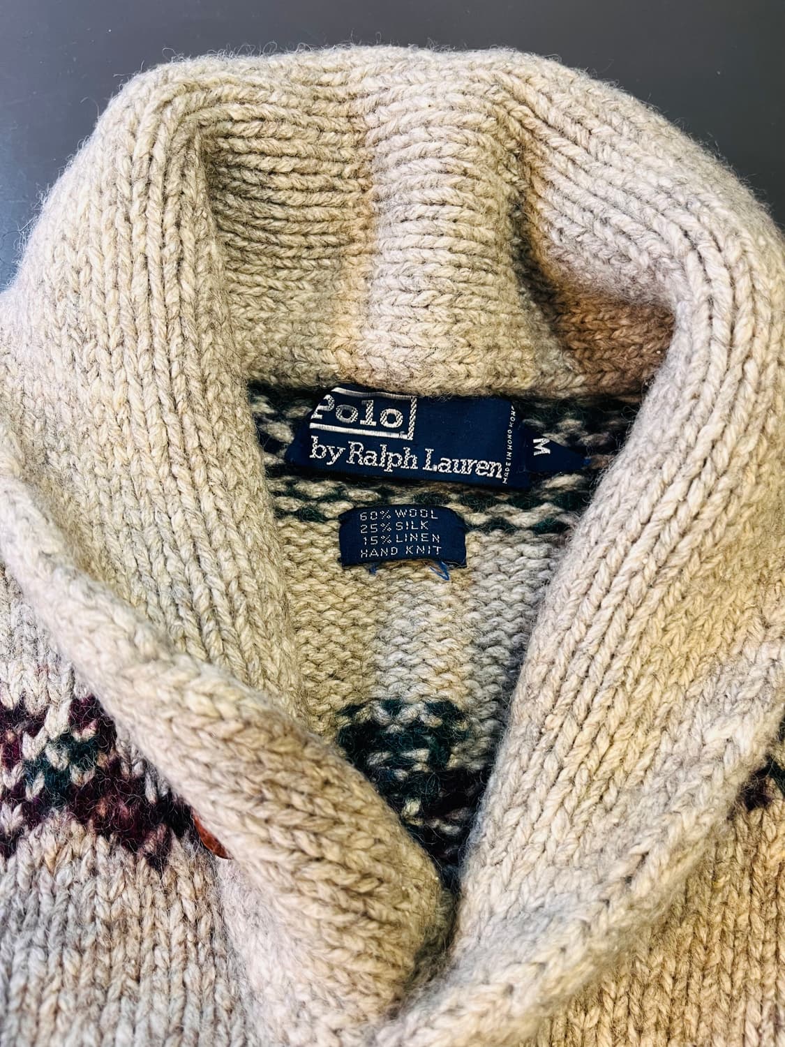 폴로 랄프로렌 핸드니트 숄카라 니트 (M) 상품이미지4