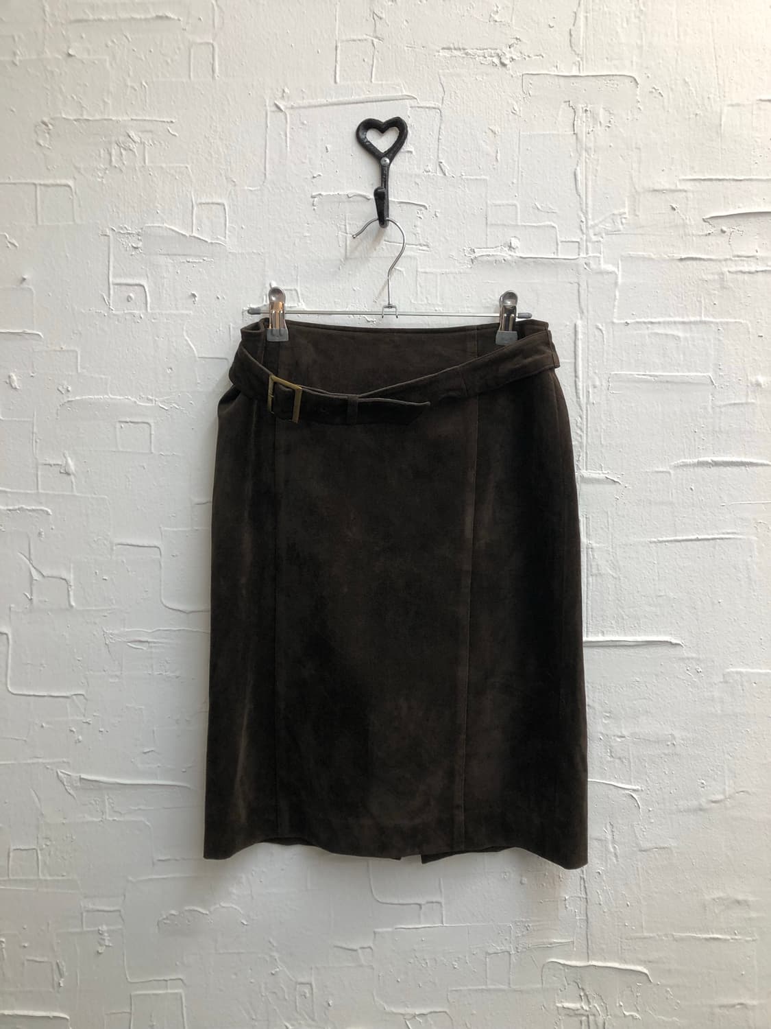 Belted deep brown midi skirt 상품이미지3
