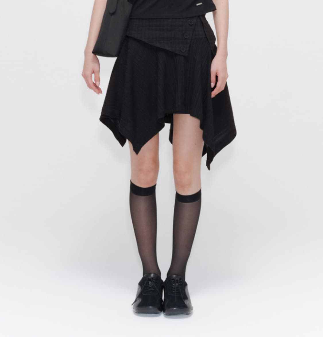 미세키서울 unbalanced flow mini skirt black 상품이미지2