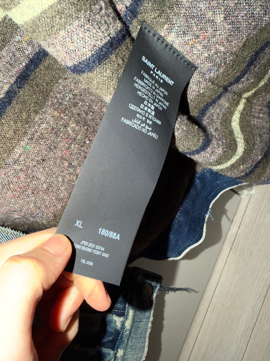 생로랑 디스트로이드 데님자켓 ERD 실버 커스텀 상품이미지5