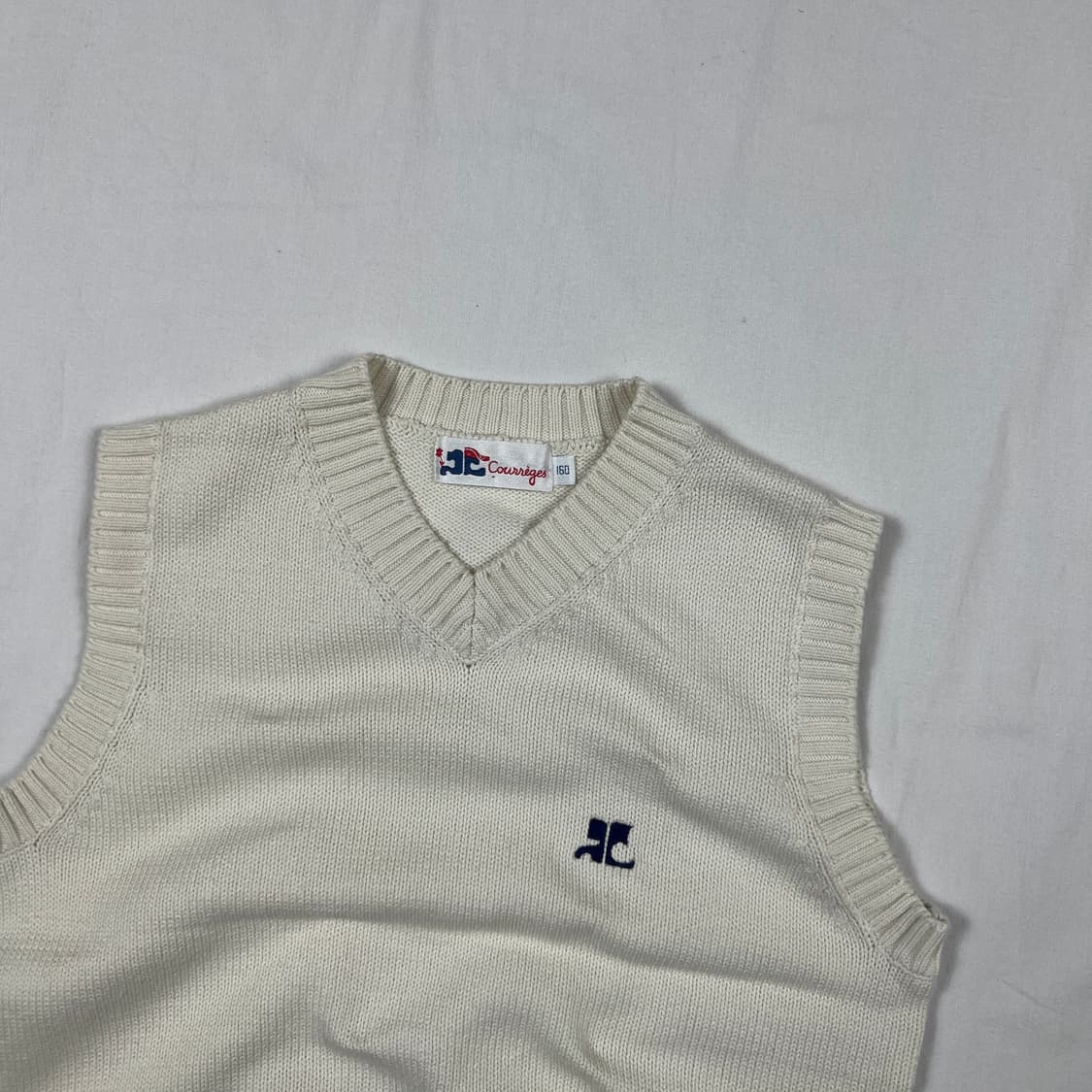 80’s 꾸레쥬 꾸레주 courreges 로고 니트 베스트 조끼 상품이미지2