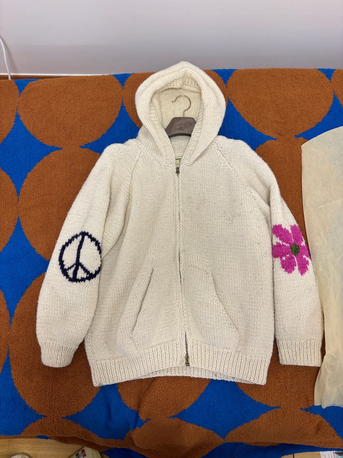 Macmahon 맥마혼 니팅 밀스 성조기 핸드니트스웨터 왈데스 투웨이자켓 상품이미지2