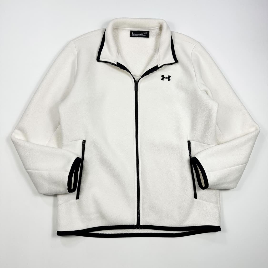 언더아머 로고 루즈 화이트 후리스 자켓 (XL) 상품이미지2