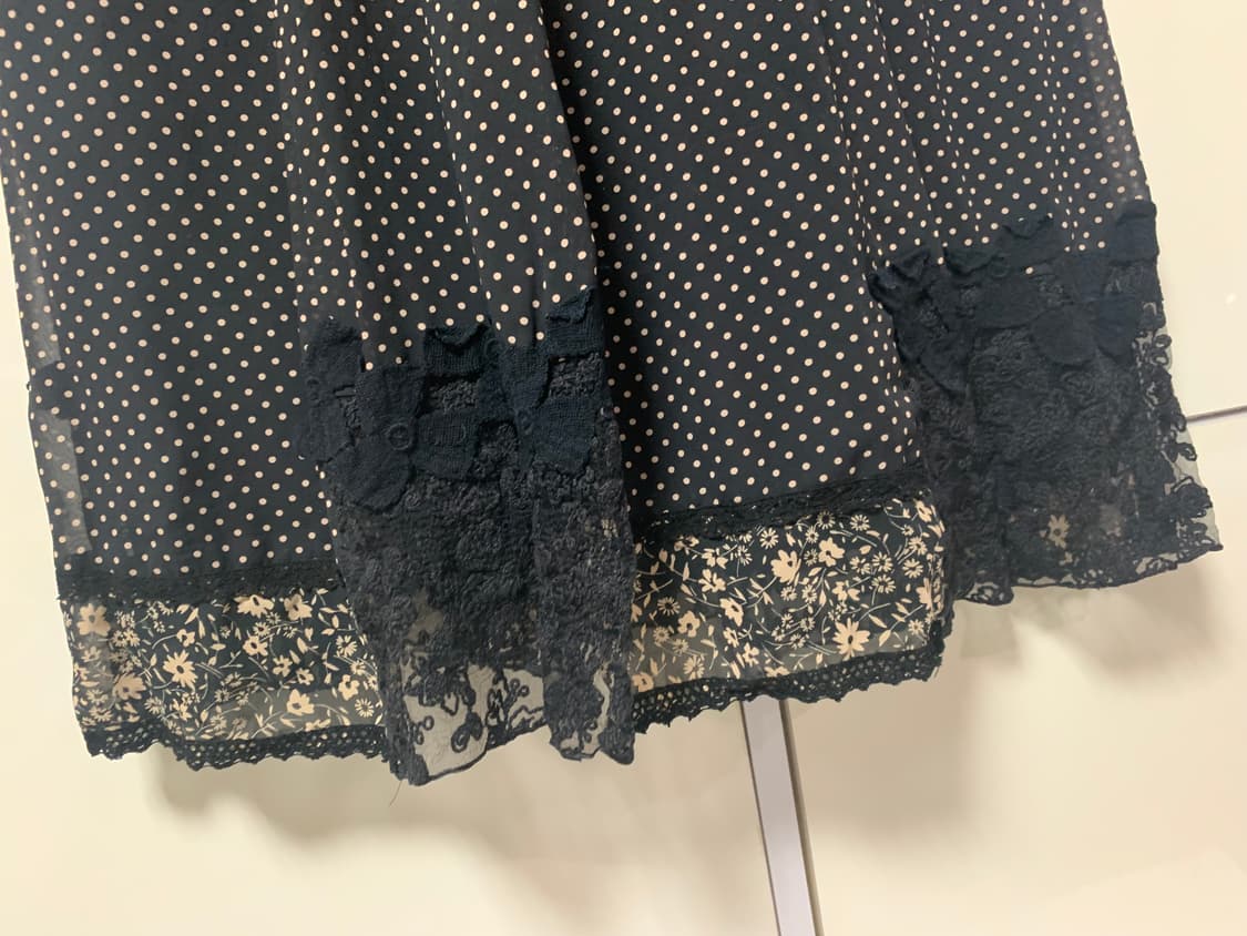 일본 도트 레이스 스커트 레이어드 레트로 상품이미지6
