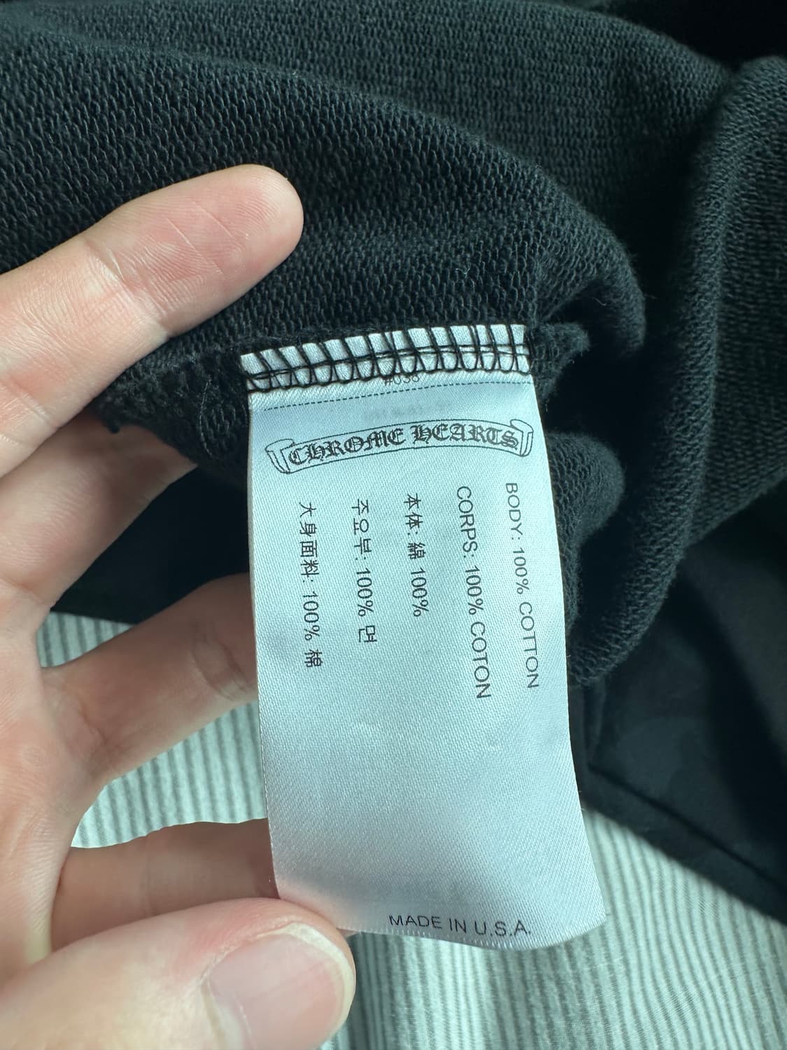 크롬하츠 세메터리 크로스 프린트 풀오버 후드 블랙 XL 상품이미지3