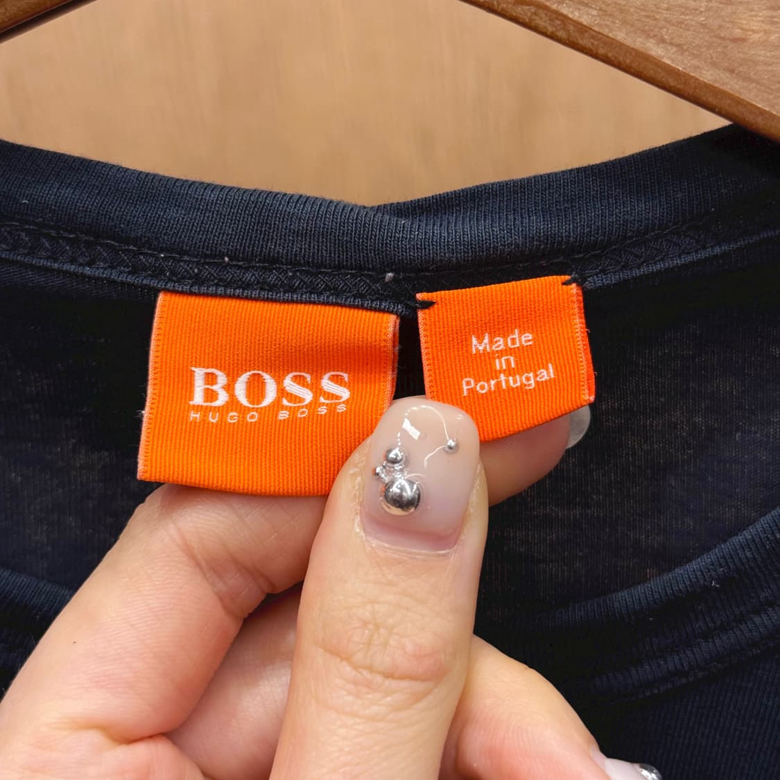 휴고 보스 캐주얼 반팔 티셔츠 사이드 스트라이프 디테일 네이비 상품이미지7