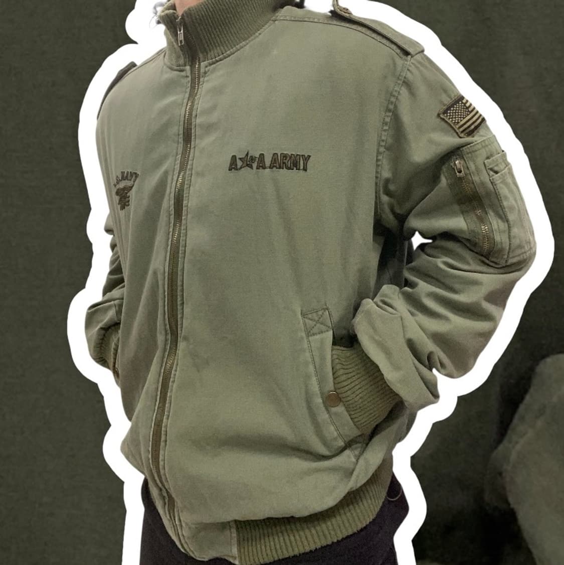 밀리터리 네이비씰자수 공군패치 야상자켓 L 상품이미지2