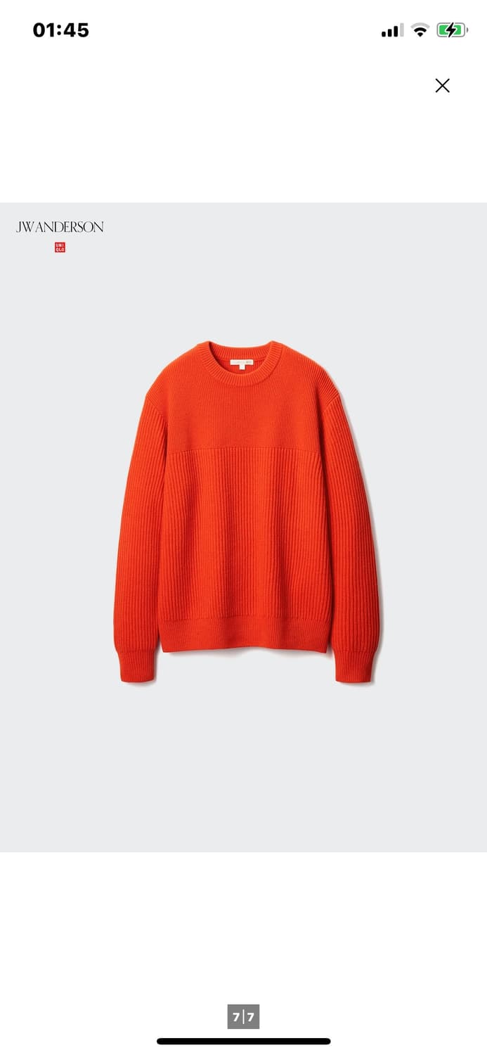 유니클로 jw앤더슨 립크루넥 스웨터 L 상품이미지1