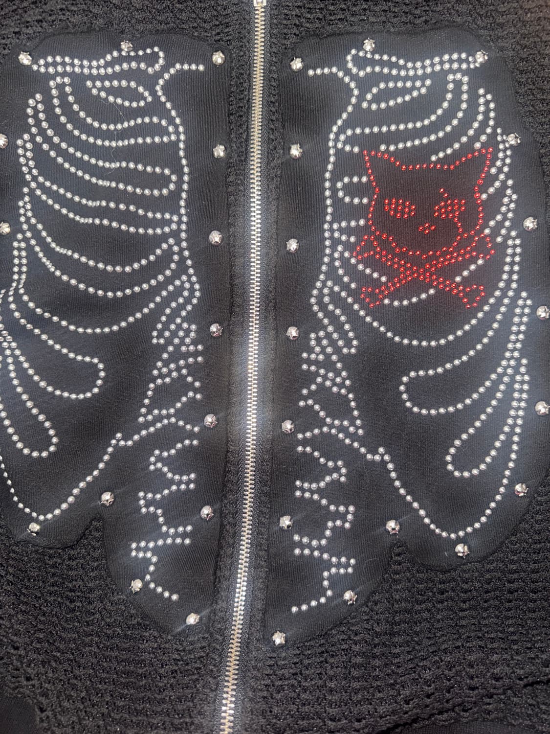 킴히 KEEMHII 스컬 핫픽스 투웨이 펑크 후드 집업 해골 스컬 상품이미지5