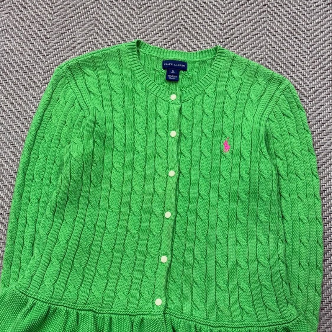 랄프로렌 프릴 꽈배기 가디건 v2701 상품이미지3