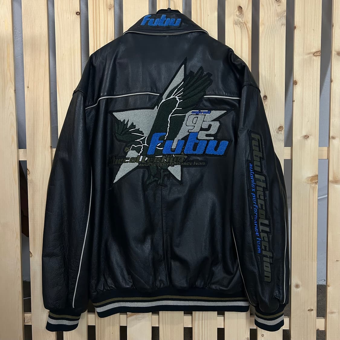 (L) FuBu 90s푸부 가죽 바시티 자켓 상품이미지1