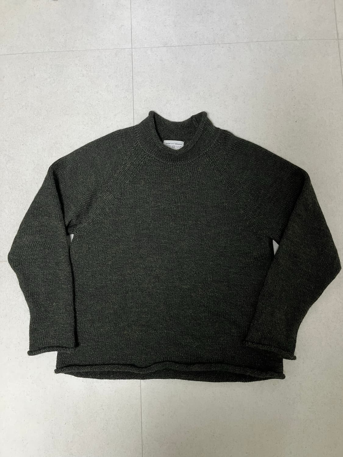 [L] 엔즈앤드민즈 / 24AW 롤넥 니트 / 믹스 그린 상품이미지6