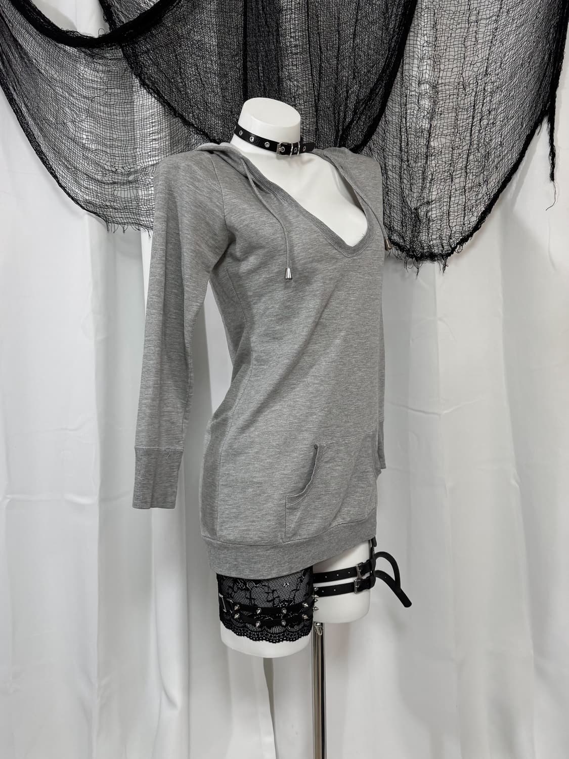 gray hood one piece 상품이미지2