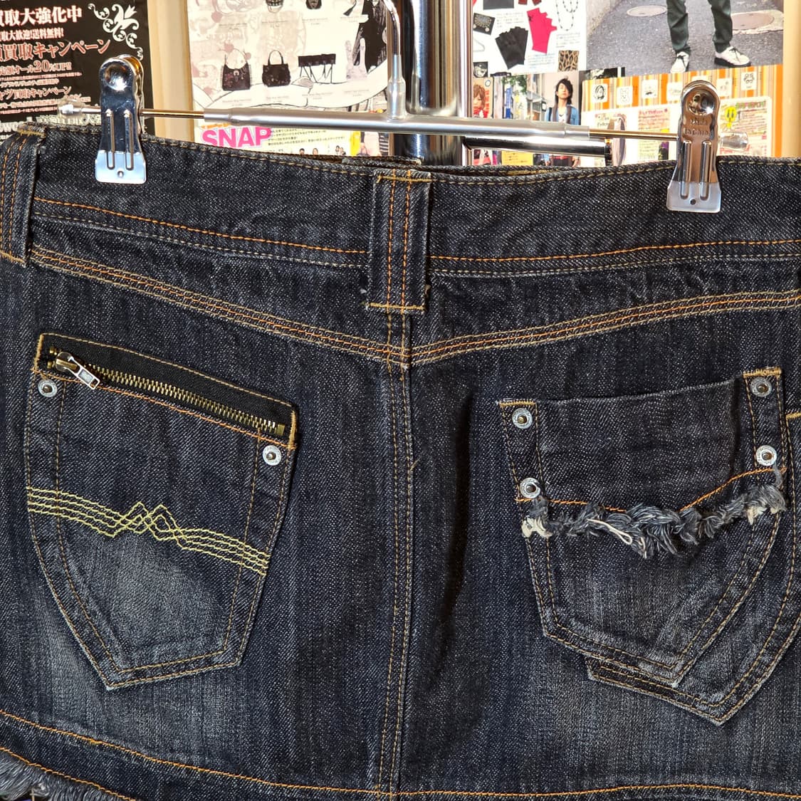 JPN 포켓 포인트 데님 미니스커트 상품이미지5