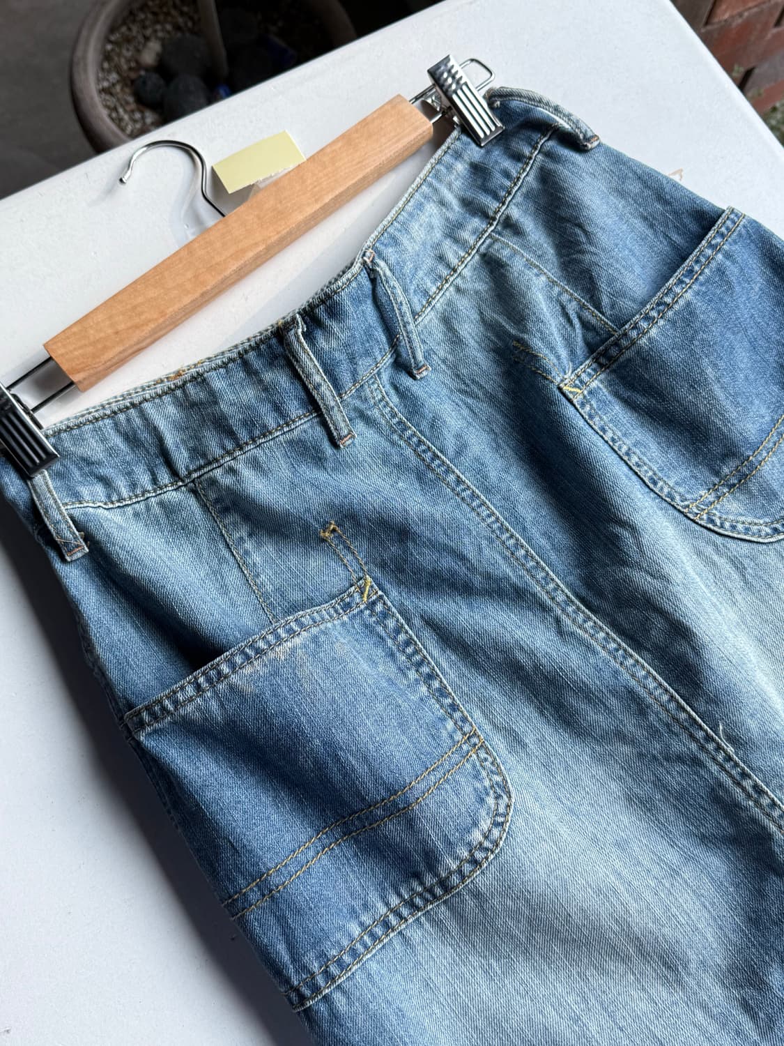 일본빈티지 미디 데님스커트  상품이미지5