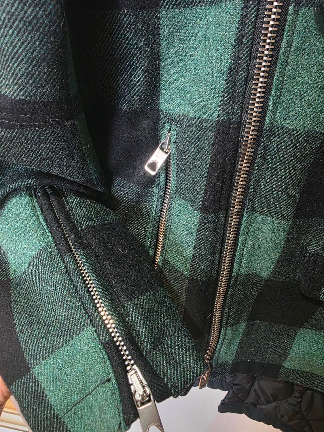 디젤 블랙골드 체크후드 코트 상품이미지10