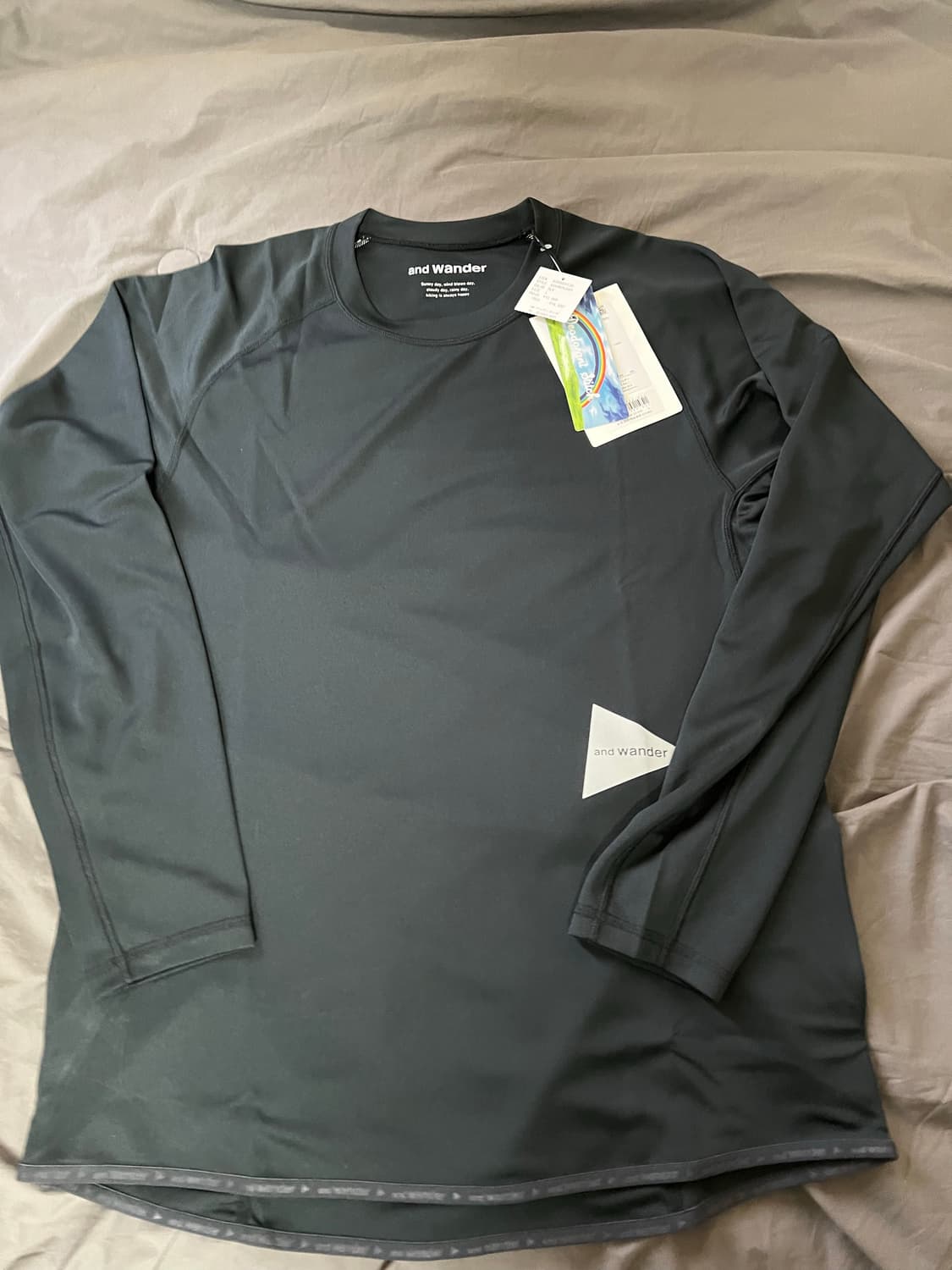 (L) 앤드원더 블랙 롱슬리브 드라이 져지 새상품 and wander 상품이미지3