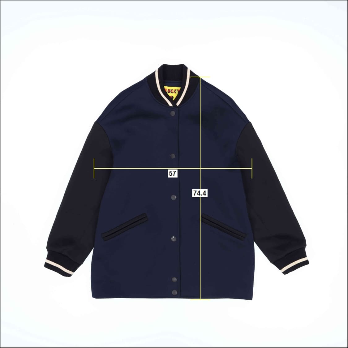 [Free] 럭키슈에뜨 여성 바시티 엘보 가죽패치 자수 자켓 N7088 상품이미지7