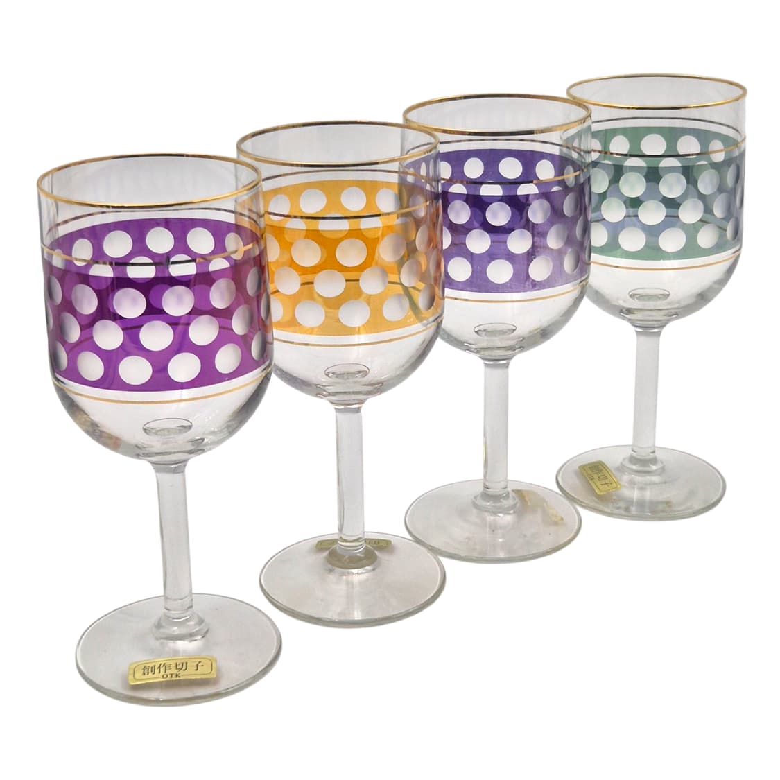 80s 오츠카 컬러 도트 애칭 고블렛 4p 세트 상품이미지4