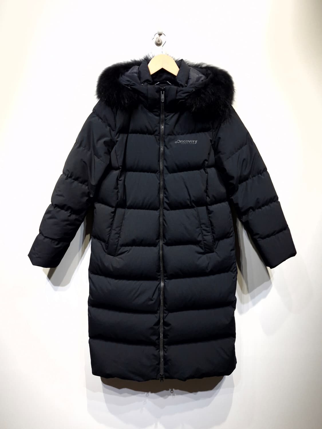 디스커버리 벨티드 라쿤퍼 후드 구스다운 롱패딩(95) 상품이미지2