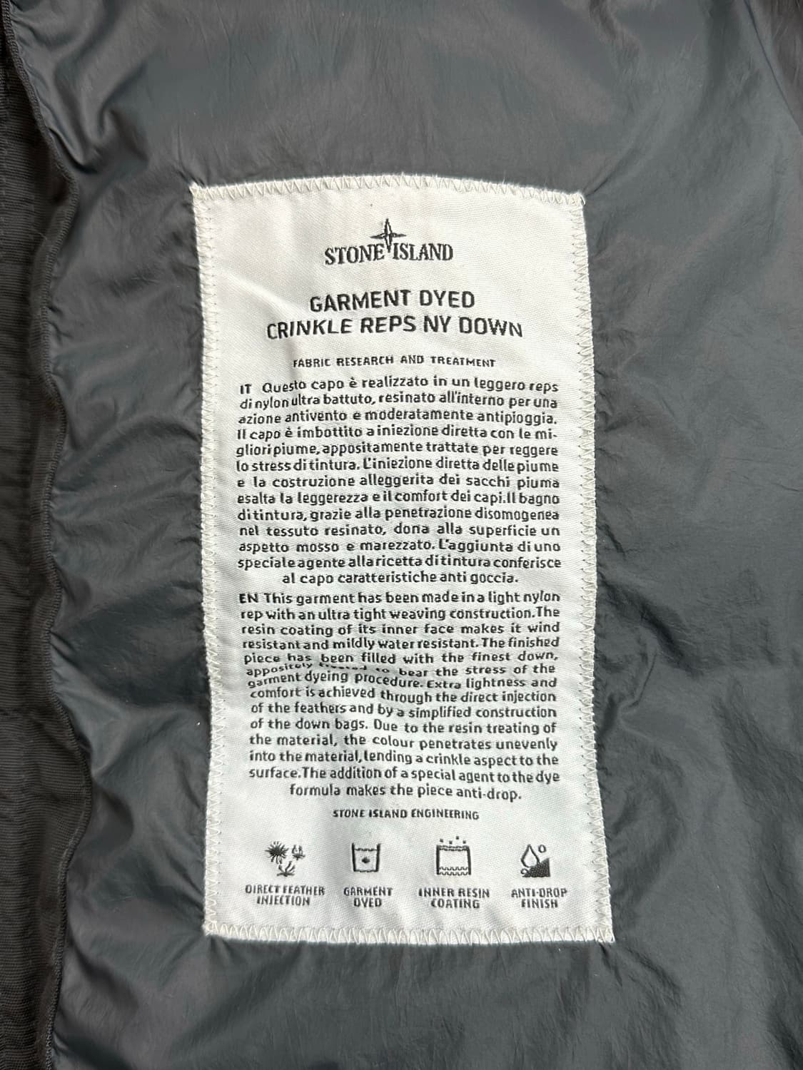 [L] 정품 스톤아일랜드 21FW 크링클랩스 롱패딩 블랙 상품이미지9