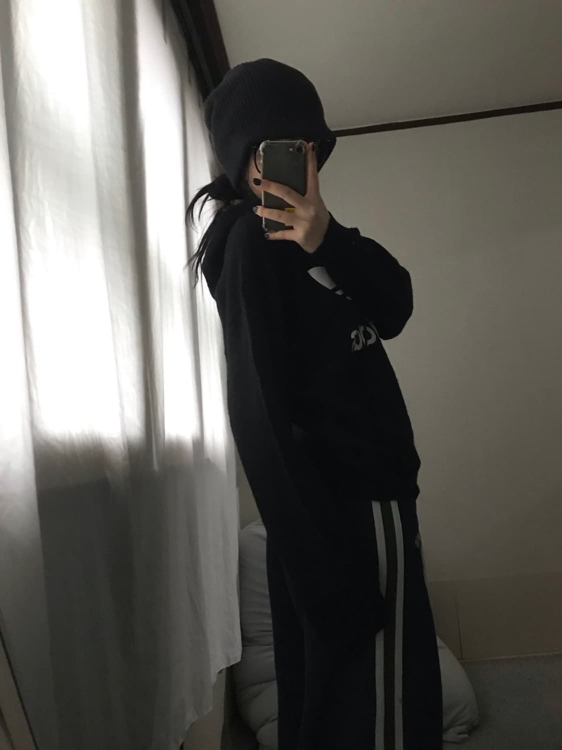 아디다스 블랙 니트 후드티 상품이미지3