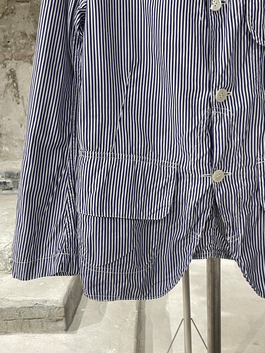 준야 와타나베 맨 ad2008 스트라이프 플랩포켓 셔츠 자켓 상품이미지4