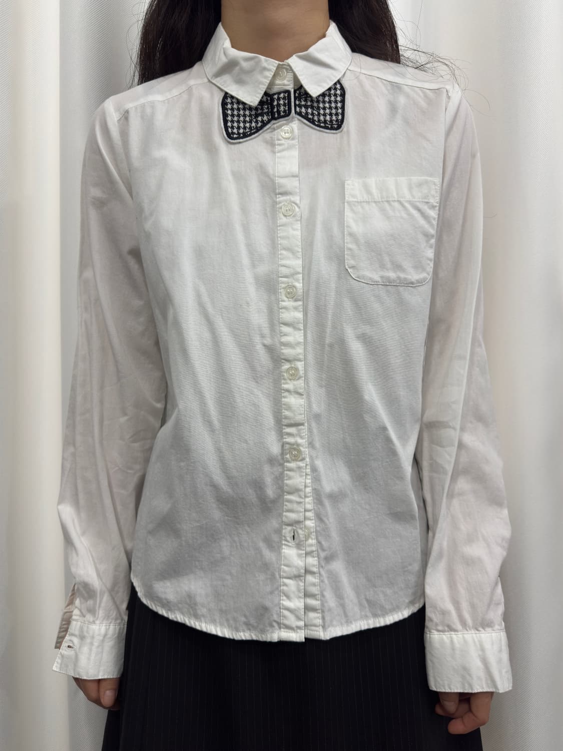 ribbon white shirt 상품이미지1