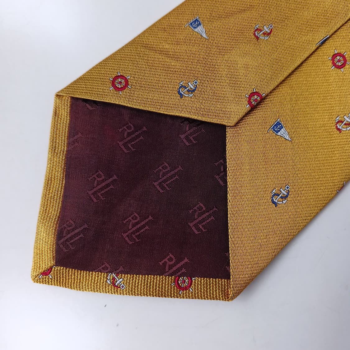 폴로 랄프로렌 옐로우 마린 패턴 넥타이 9.5cm A+~A등급 E936 상품이미지7